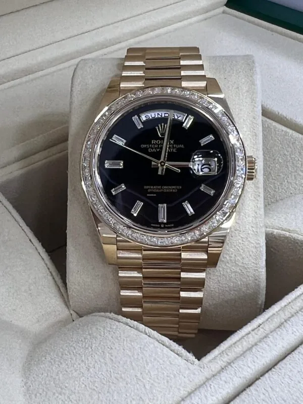RLX Day-Date 40mm 228398TBR-0038 Onyx Dial President Watch