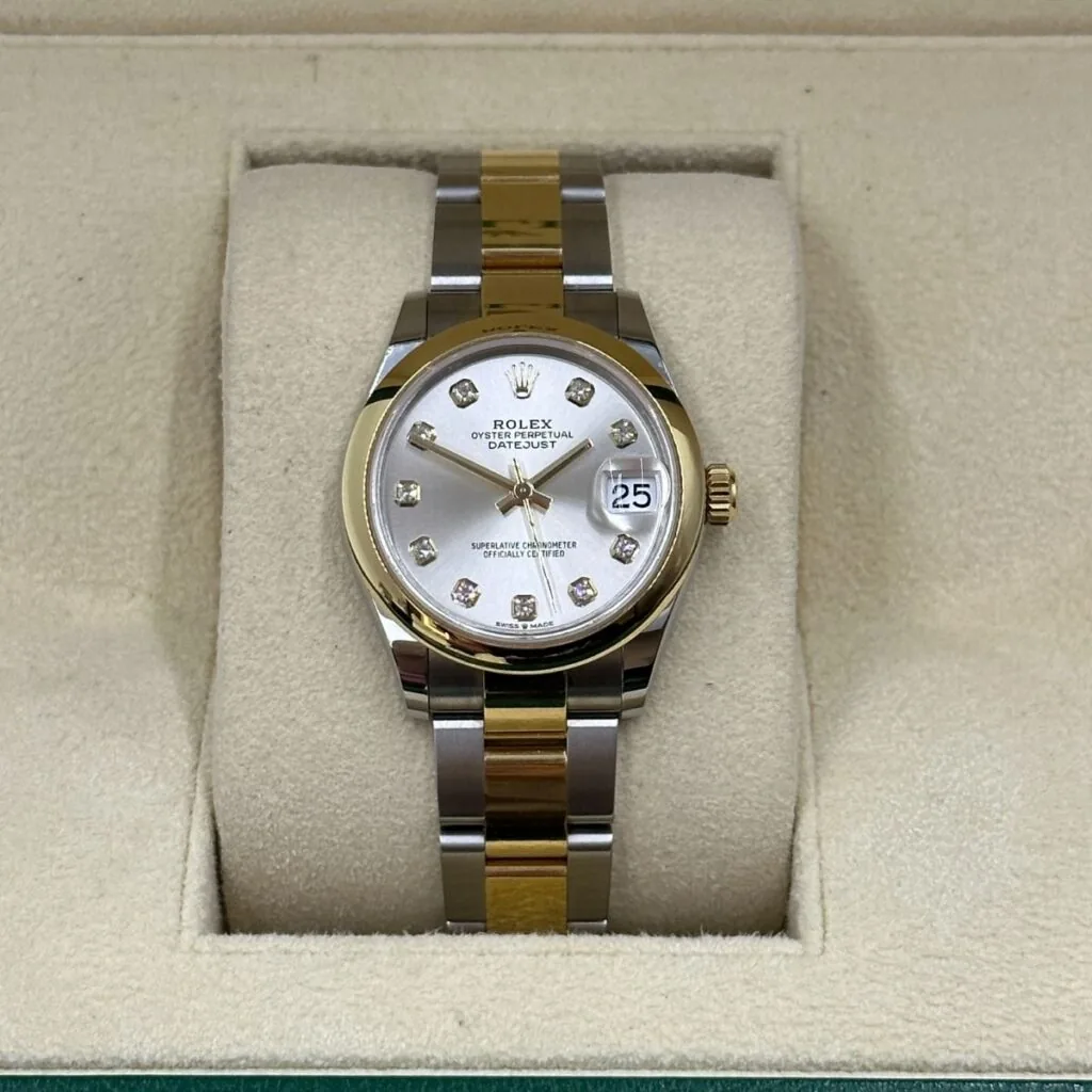 RLX Datejust m278243-0019/0020 31mm Silver Dial Yellow Rolesor Oyster Watch