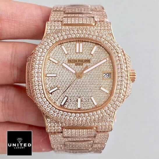 Patek Philippe Nautilus 5719/10G-010 Replica 1 Patek Philippe Nautilus 5719/10G-010 Diamond Dial Replica