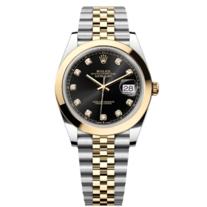 RLX Datejust 41mm 126303 Black Diamond Oyster Steel and Yellow Gold Mens Watch