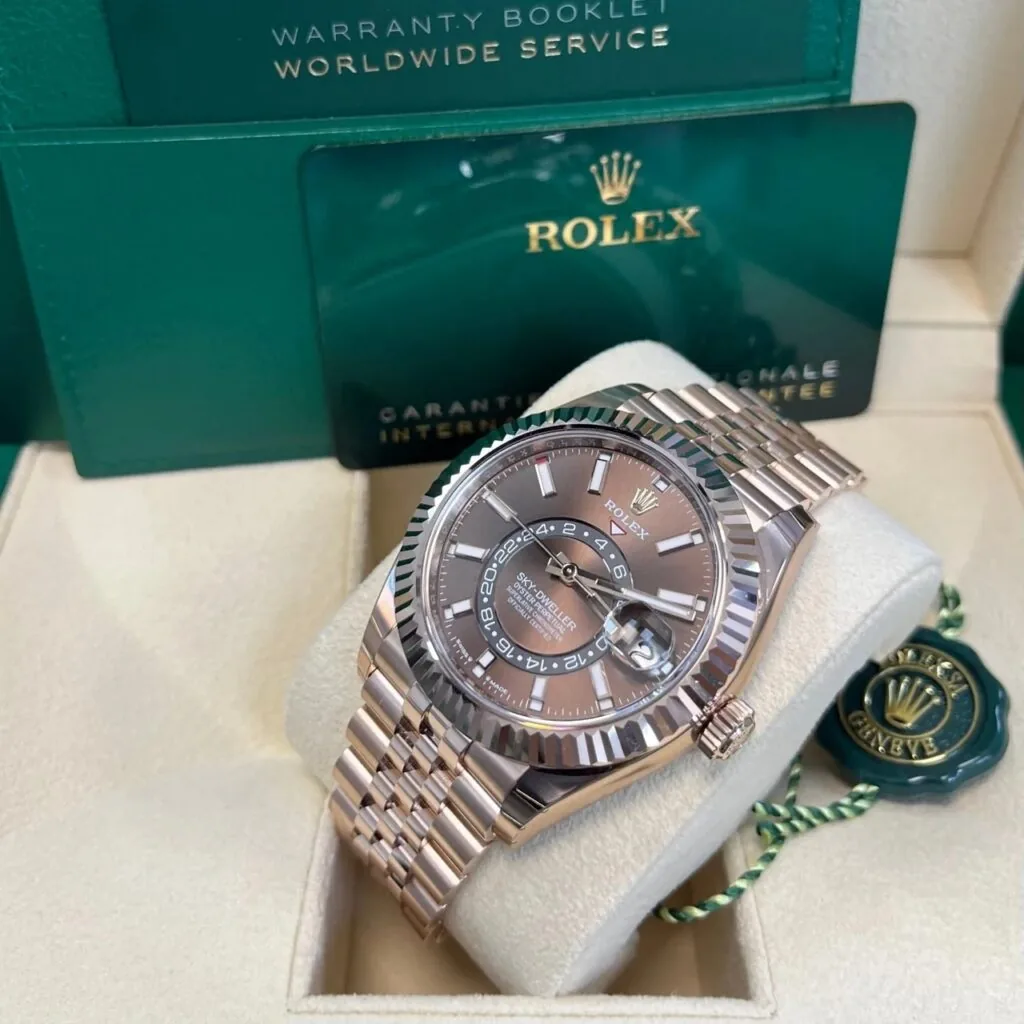 RLX Sky-Dweller 42mm 336935-0002/0006 Rose Gold Chocolate Dial Jubilee