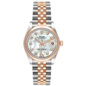 RLX Datejust m278241-0025/0026 White Mother-of-Pearl 31mm Dial Oyster Bracelet Watch