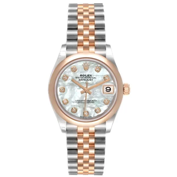RLX Datejust m278241-0025/0026 White Mother-of-Pearl 31mm Dial Oyster Bracelet Watch