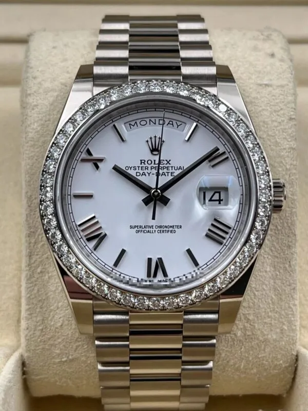 RLX Day-Date 40mm 228349RBR-0039 White Dial President Bracelet