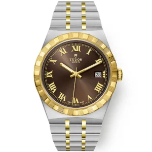 【7A Quality】TUDOR Royal 38mm Two-Tone Brown Roman Dial Automatic Bracelet Watch M28503-0007
