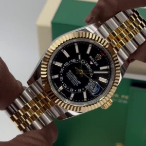 RLX Sky-Dweller 42mm 336933-0003/0004 Two-Tone Yellow Gold Black Dial Jubilee