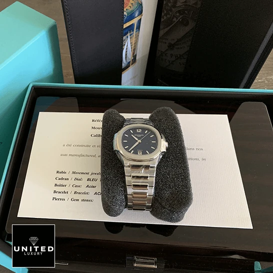 Patek Philippe Nautilus Ladies Blue Replica 3 Patek Philippe Nautilus 71181A-001 Blue Dial Replica in the box