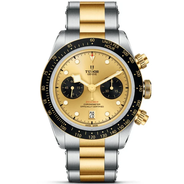 【7A Quality】TUDOR Black Bay Chrono S&G Steel and 18ct Yellow Gold Bracelet Watch M79363N-0007