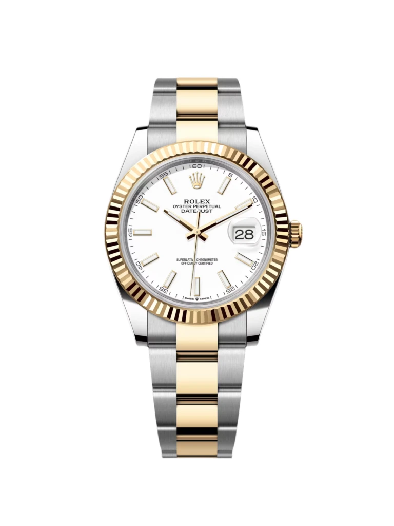 RLX Datejust 41mm 126333 White Index Oyster Steel and Yellow Gold Mens Watch