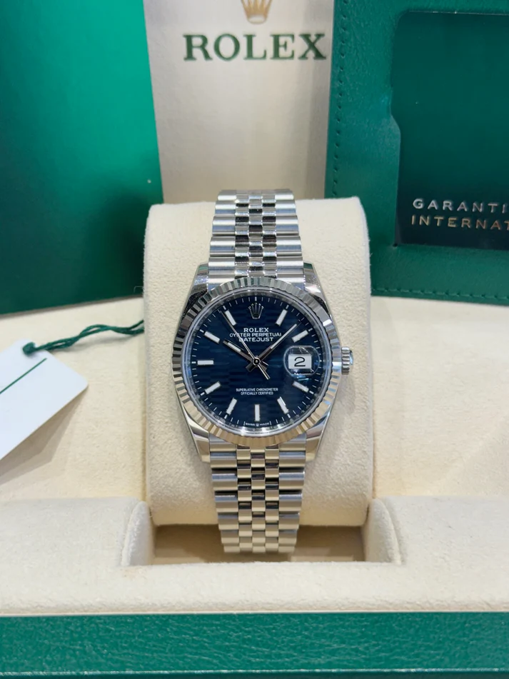 RLX Datejust 36mm 126234 Blue Fluted Motif Dial Jubilee Bracelet