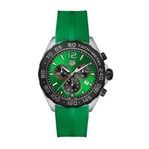 【7A Quality】TAG Heuer Formula 1 Quartz Chronograph 200M 43mm Mens Watch Green Rubber CAZ101AP.FT8056