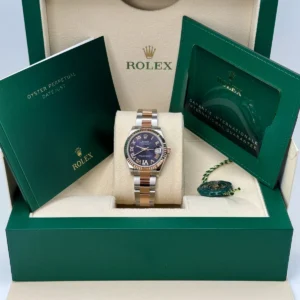 RLX Datejust m278271-0019/0020 Aubergine 31mm Dial Oyster Bracelet Watch