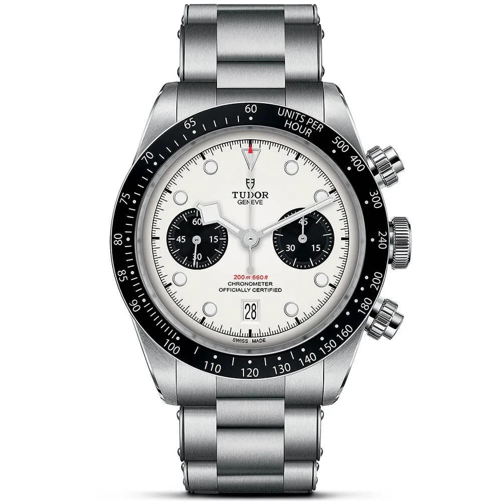 【7A Quality】TUDOR Black Bay Chrono 41mm Opaline/Black Dial Men's Automatic Bracelet Watch M79360N-0002