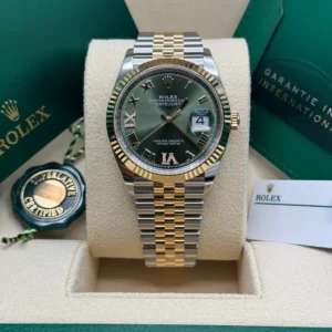 RLX Datejust 36mm 126233 Olive-green Roman Diamond Dial Two-Tone Jubilee Bracelet