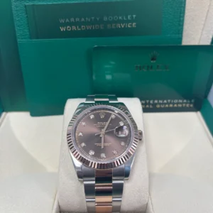 RLX Datejust 41mm 126331 Datejust Chocolate Diamond Oyster Steel and Everose Gold Watch