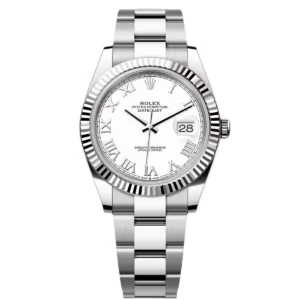RLX Datejust 41mm 126334 White Roman Oyster Stainless Steel Mens Watch