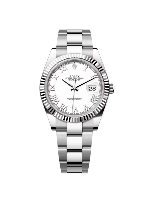 RLX Datejust 41mm 126334 White Roman Oyster Stainless Steel Mens Watch
