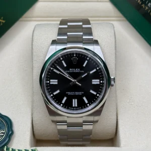 RLX Oyster-Perpetual 41mm 124300-0002 Stainless Steel Black Index Dial Watch