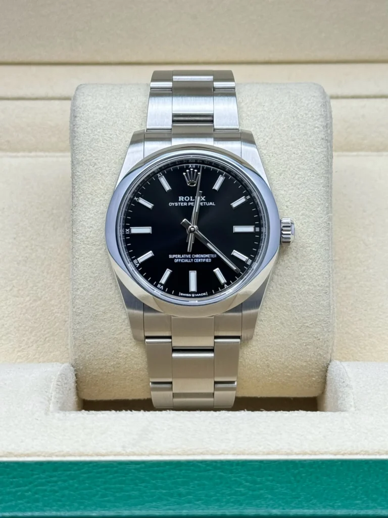 RLX Oyster Perpetual 34mm 124200 Black Dial Oyster Stainless Steel Bracelet Watch