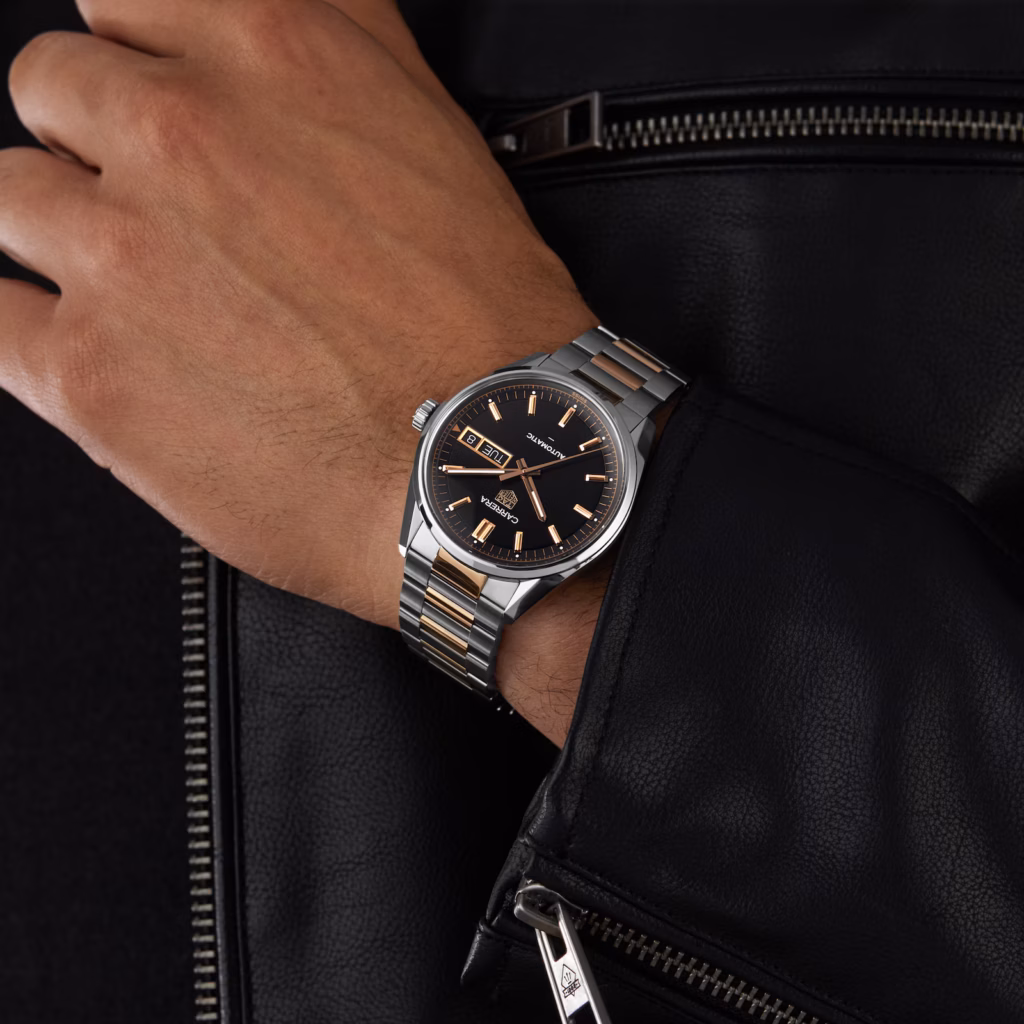 【7A Quality】TAG Heuer Carrera Day-Date 41mm Mens Watch Black Rose Gold WDA2111.BD0001