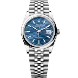 RLX Datejust 36mm 126200 Oyster Perpetual Blue Fluted Motif Dial Jubilee Stainless Steel