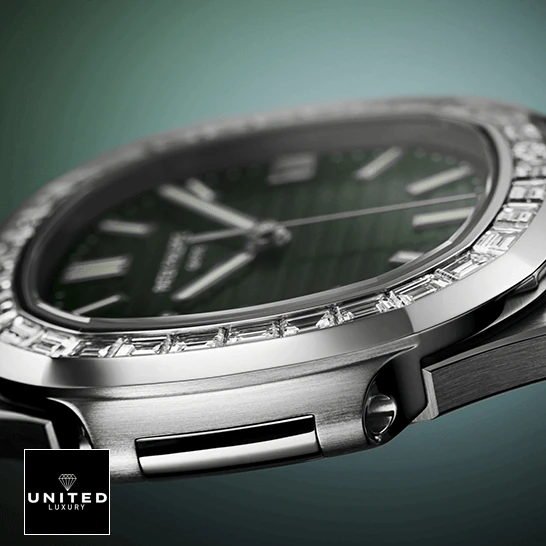 Patek Philippe Diamond Bezel Replica 3 Patek Philippe Diamond Bezel Green Dial Replica side view