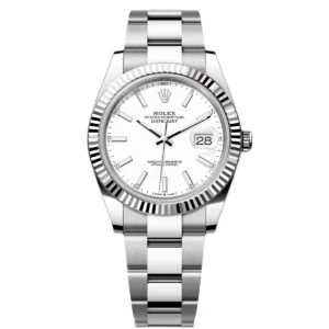 RLX Datejust 41mm White Index Oyster Stainless Steel Men’s Watch - 126334