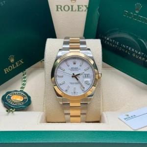 RLX Datejust 41mm 126333 White Index Oyster Steel and Yellow Gold Mens Watch