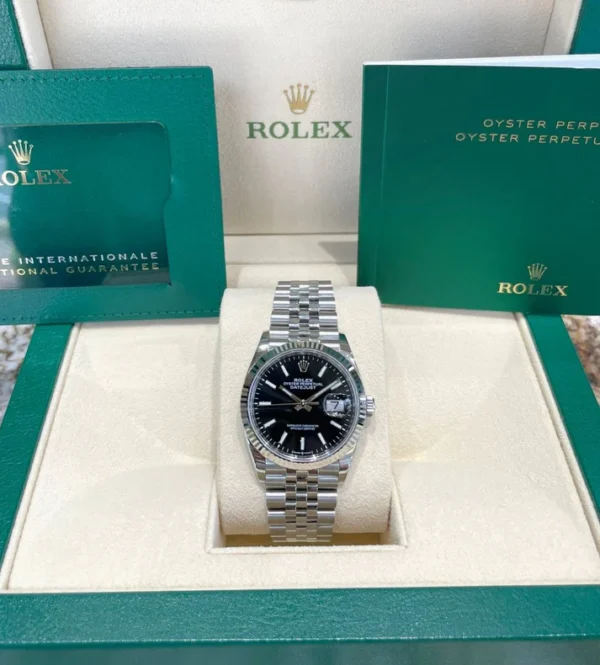 RLX Datejust 36mm 126234 Black Index Jubilee Stainless Steel Mens Watch