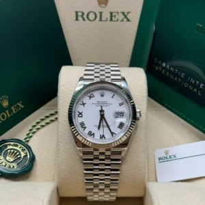RLX Datejust 41mm Smooth Bezel White Roman Dial Jubilee - 126300