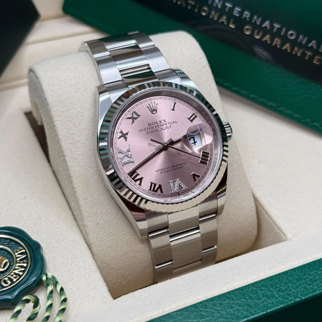 RLX Datejust 36mm 126234 Pink Roman Dial Oyster Stainless Steel