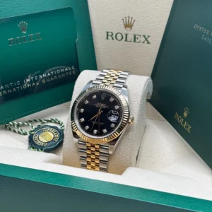 RLX Datejust 41mm 126333 Black Diamond Jubilee Steel and Yellow Gold Men’s Watch