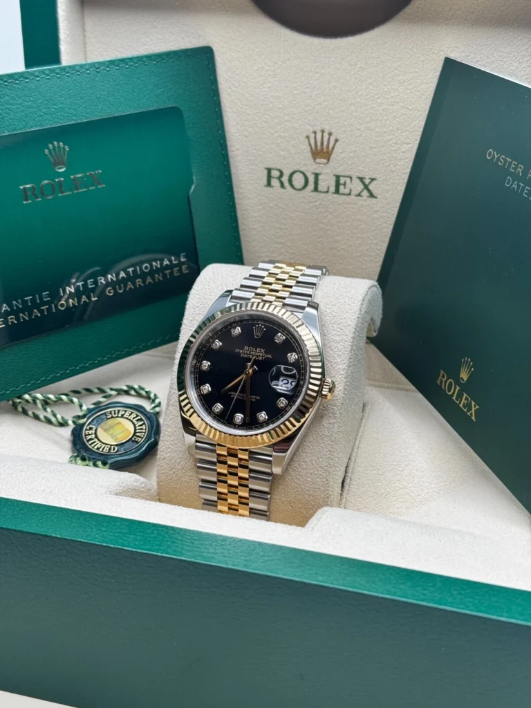 RLX Datejust 41mm 126333 Black Diamond Jubilee Steel and Yellow Gold Men’s Watch