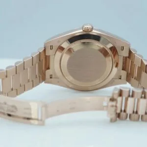 RLX Day-Date "President" 40mm Everose Eisenkiesel Diamond Baguette Dial - 228235