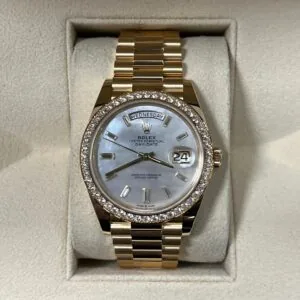 RLX Day-Date 40mm White Mother-of-Pearl Dial President Watch 228348RBR-0046