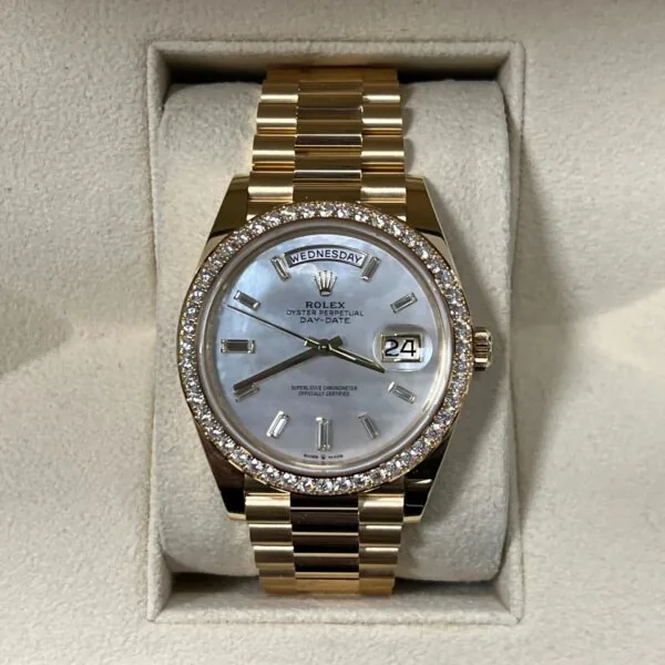 RLX Day-Date 40mm White Mother-of-Pearl Dial President Watch 228348RBR-0046