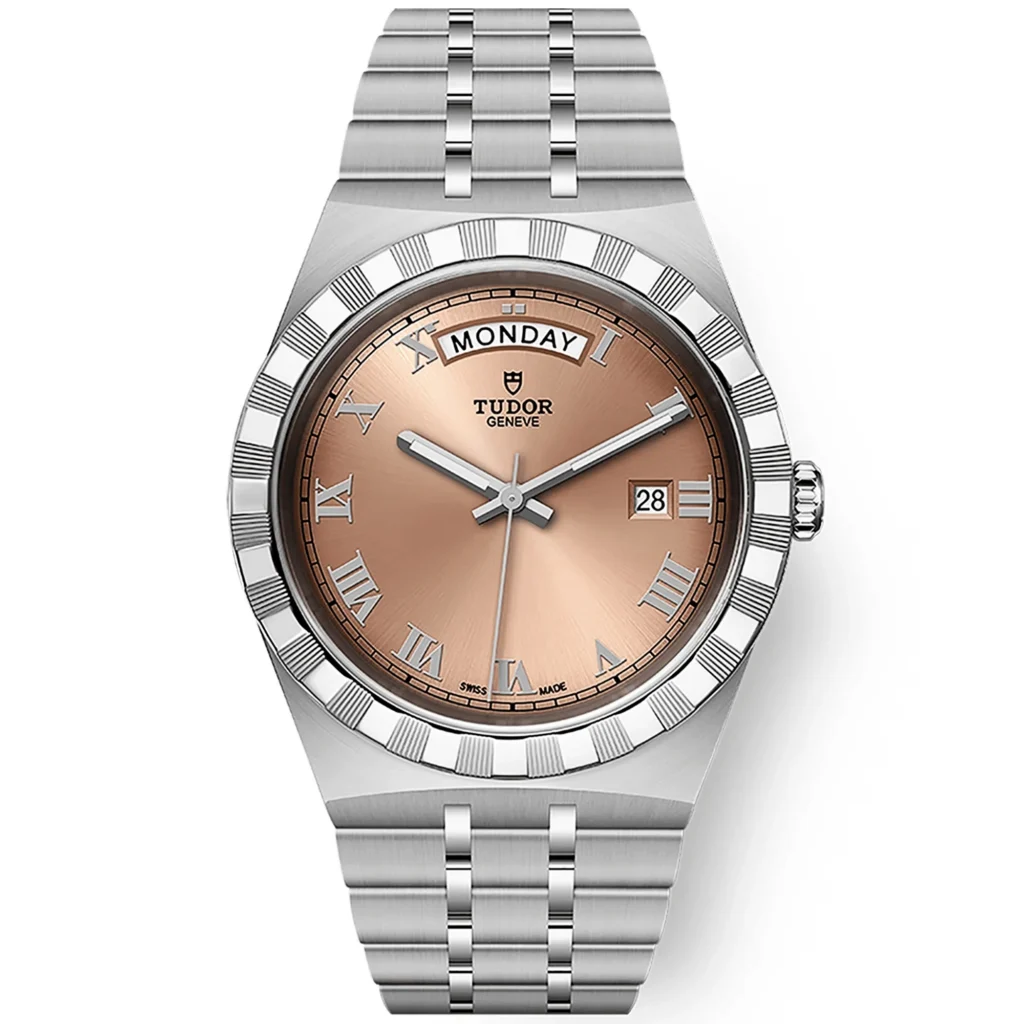 【7A Quality】TUDOR Royal Day/Date 41mm Salmon Dial Men's Automatic Bracelet Watch M28600-0009
