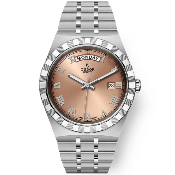 【7A Quality】TUDOR Royal Day/Date 41mm Salmon Dial Men's Automatic Bracelet Watch M28600-0009
