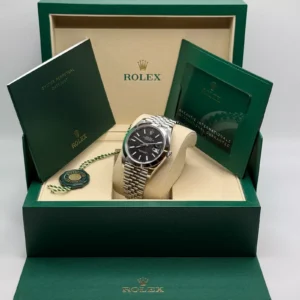 RLX Datejust 41mm 126300 Black Index Oyster 41mm Stainless Steel Watch