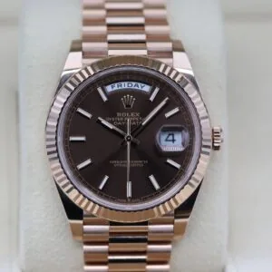 RLX Day-Date "President" 40mm Everose Gold Chocolate Index Dial - 228235