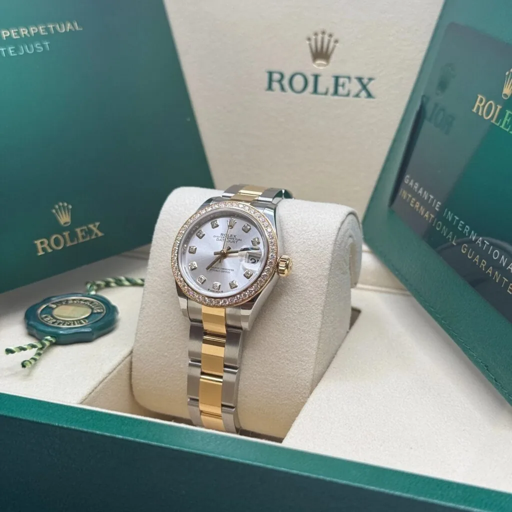 RLX Lady-Datejust 31mm 279383RBR Silver Diamond Dial Yellow Rolesor Oyster Bracelet