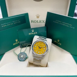 RLX Oyster Perpetual 41mm 124300-0004 Yellow Dial