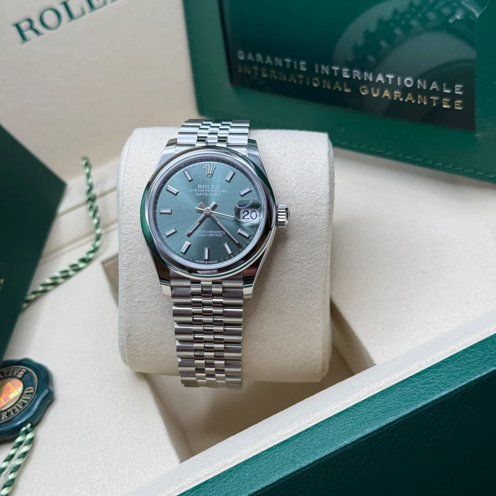 RLX Datejust m278240-0011/0012 31mm Green Stick Domed Bezel Oyster Oystersteel