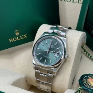 RLX Datejust 36mm 126200 Mint Green Dial Stainless Steel Oyster Bracelet Watch
