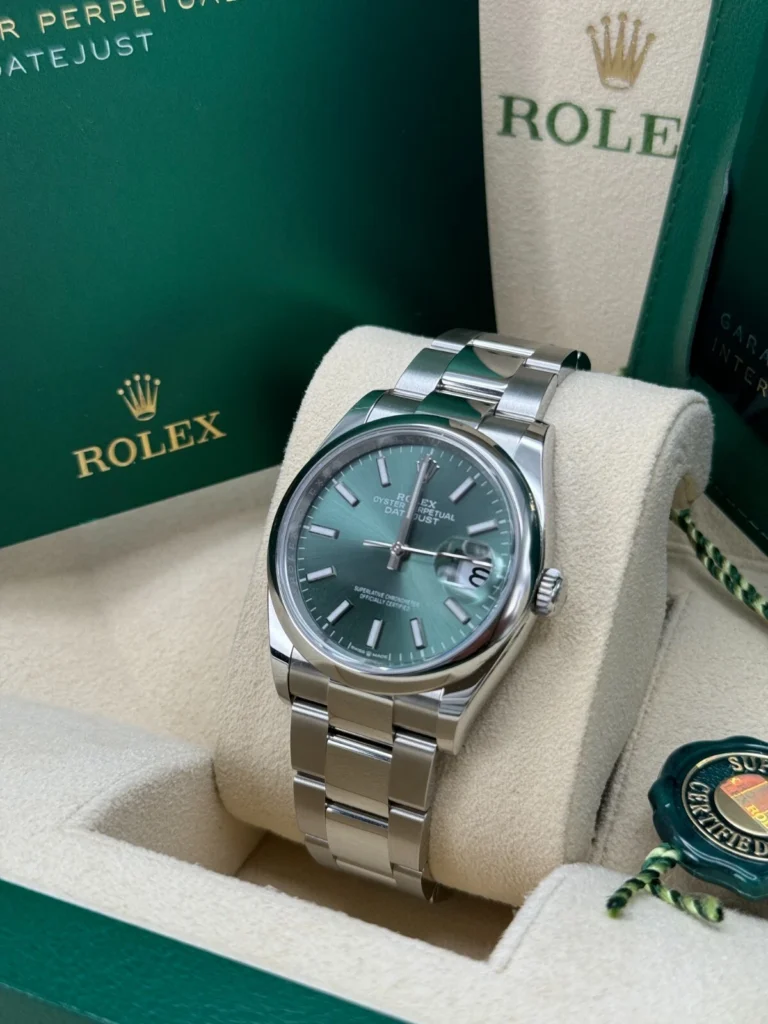 RLX Datejust 36mm 126200 Mint Green Dial Stainless Steel Oyster Bracelet Watch