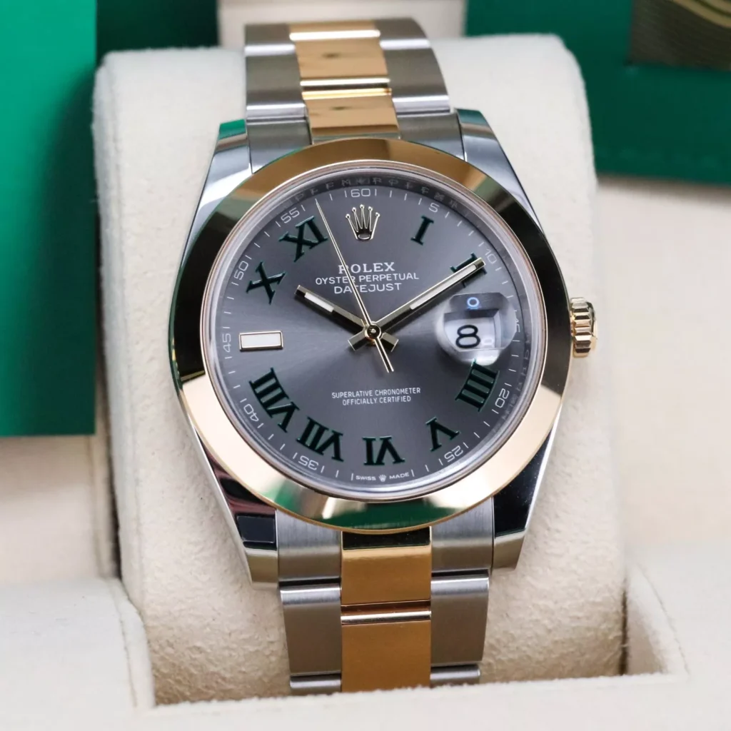 RLX Datejust 41mm 126303 Slate Roman Oyster Steel and Yellow Gold Mens Watch