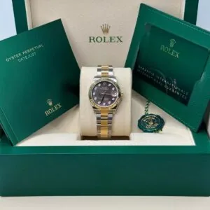 RLX Datejust m278273-0023/0024 31mm Black Mother-of-Pearl Dial Stainless Steel and Yellow Gold Oyster Watch