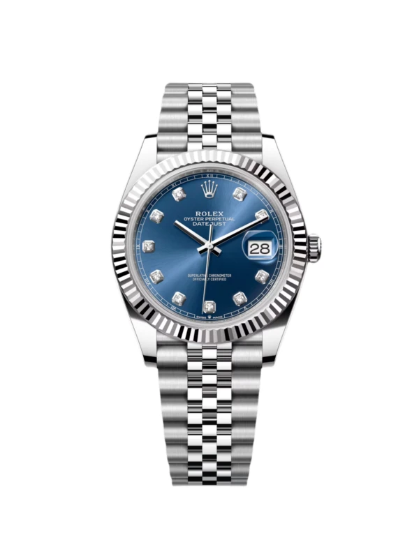 RLX Datejust 41mm 126334 Blue Diamond Oyster Stainless Steel Mens Watch