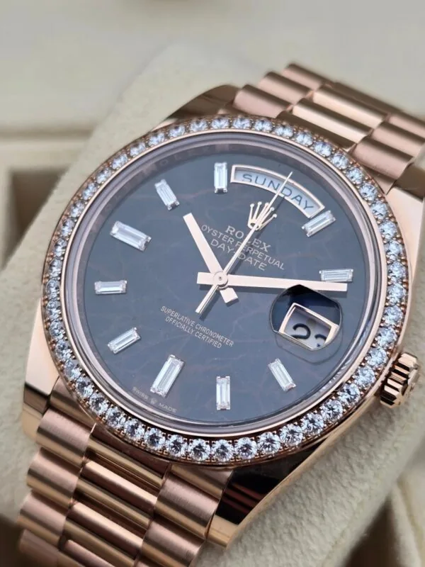 RLX Day-Date 40mm Eisenkiesel / Diamonds Dial 228345rbr-0016