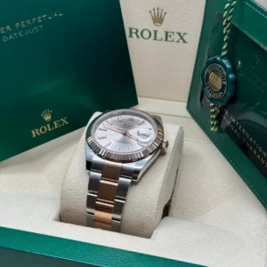 RLX Datejust 41mm 126331 Sundust Index Oyster Steel and Everose Gold Watch